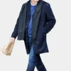 Asal Vision Men Coats | Only Murders In The Building Steve Martin Trench Coat Navy Blue