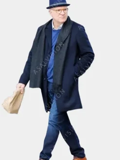 Asal Vision Men Coats | Only Murders In The Building Steve Martin Trench Coat Navy Blue