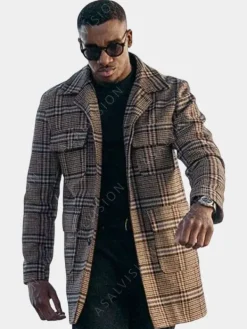 Asal Vision Men Coats | Operation Fortune Bugzy Malone Plaid Coat Brown Plaid