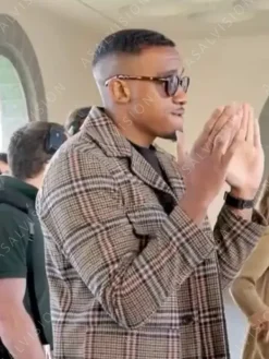Asal Vision Men Coats | Operation Fortune Bugzy Malone Plaid Coat Brown Plaid