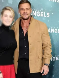 Asal Vision Cotton Jackets | Ordinary Angels 2024 Premiere Alan Ritchson Jacket Khaki