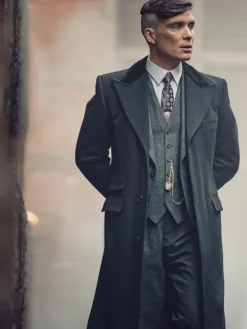 Asal Vision Men Coats | Peaky Blinders Thomas Shelby Wool Coat Black