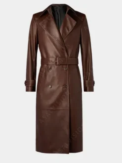 Asal Vision Leather Coats | Trench Coats | Philip Double-Breasted Leather Trench Coat Brown