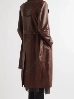 Asal Vision Leather Coats | Trench Coats | Philip Double-Breasted Leather Trench Coat Brown