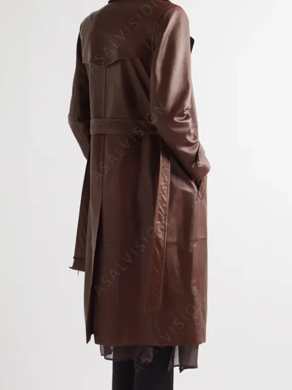 Asal Vision Leather Coats | Trench Coats | Philip Double-Breasted Leather Trench Coat Brown