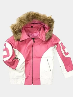 Asal Vision Leather Jackets | 8 Ball Jacket Pink And White