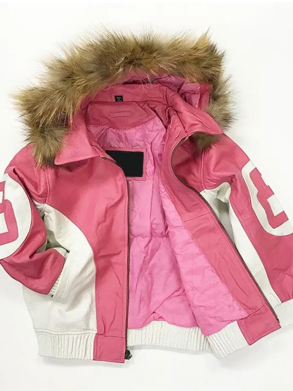 Asal Vision Leather Jackets | 8 Ball Jacket Pink And White