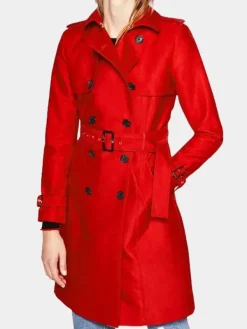 Asal Vision Women Coats | Polly Cooper Riverdale Wool Belted Coat Red