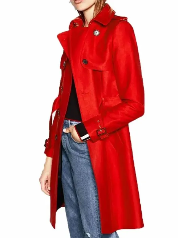 Asal Vision Women Coats | Polly Cooper Riverdale Wool Belted Coat Red