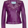 Asal Vision Studded Jackets | Biker Jackets | Leather Biker Jacket Purple