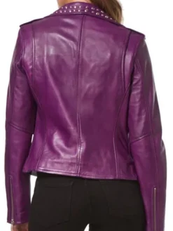 Asal Vision Studded Jackets | Biker Jackets | Leather Biker Jacket Purple