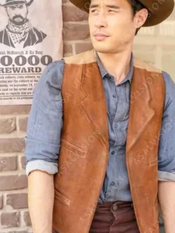 Asal Vision Vests | Quantum Leap Dr. Ben Suede Leather Vest Brown With Light Brown