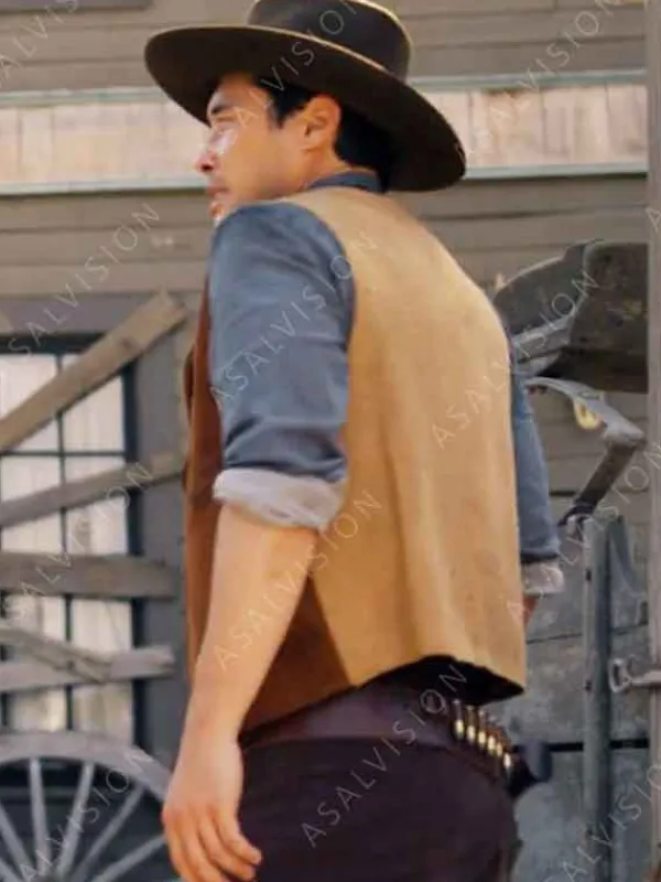 Asal Vision Vests | Quantum Leap Dr. Ben Suede Leather Vest Brown With Light Brown