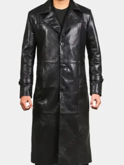 Asal Vision Leather Coats | Trench Coats | Ralph Long Leather Trench Coat Black