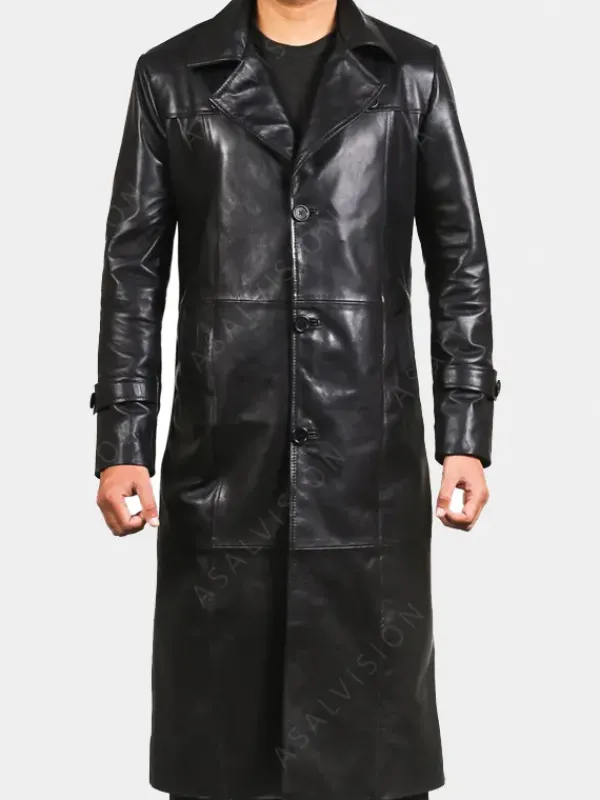 Asal Vision Leather Coats | Trench Coats | Ralph Long Leather Trench Coat Black