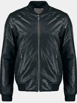 Asal Vision Black Jackets | Leather Jackets | Real Sheepskin Bomber Leather Jacket For Men’s Black