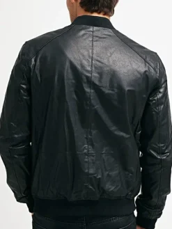 Asal Vision Black Jackets | Leather Jackets | Real Sheepskin Bomber Leather Jacket For Men’s Black