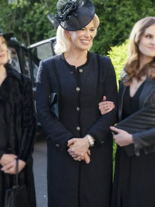 Asal Vision Women Coats | Rebecca Welton Ted Lasso Long Coat Black