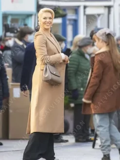 Asal Vision Women Coats | Rebecca Welton Ted lasso Long Trench Coat Brown