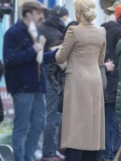 Asal Vision Women Coats | Rebecca Welton Ted lasso Long Trench Coat Brown