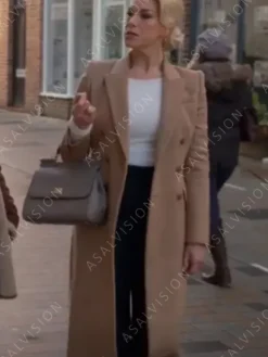 Asal Vision Women Coats | Rebecca Welton Ted lasso Long Trench Coat Brown