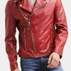 Asal Vision Biker Jackets | Leather Jackets | Biker Cafe Racer Mens Leather Jacket Red