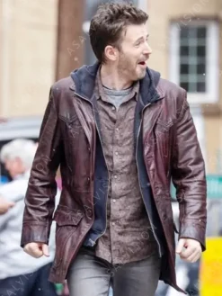 Asal Vision Men Coats | Red One Chris Evans Brown Leather Jacket Vintage Brown