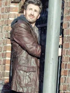 Asal Vision Men Coats | Red One Chris Evans Brown Leather Jacket Vintage Brown
