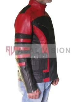 Asal Vision Leather Jackets | Red One Dwayne Johnson Leather Jacket Waxed Red And Black