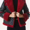 Asal Vision Leather Jackets | Red Shearling Jacket For Women’s Red/Black