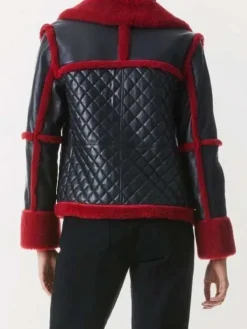 Asal Vision Leather Jackets | Red Shearling Jacket For Women’s Red/Black