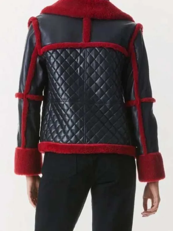 Asal Vision Leather Jackets | Red Shearling Jacket For Women’s Red/Black