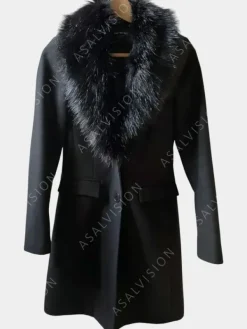 Asal Vision Men Coats | Renfield Dracula Fur Collar Coat Black