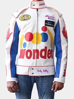 Asal Vision Leather Jackets | Ricky Bobby Jacket White And Blue