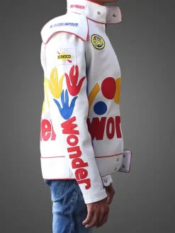 Asal Vision Leather Jackets | Ricky Bobby Jacket White And Blue