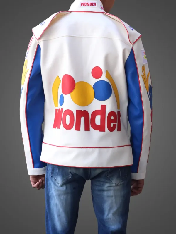 Asal Vision Leather Jackets | Ricky Bobby Jacket White And Blue