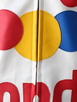 Asal Vision Leather Jackets | Ricky Bobby Jacket White And Blue
