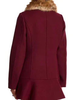 Asal Vision Women Coats | Riverdale Camila Mendes Shearling Coat Maroon