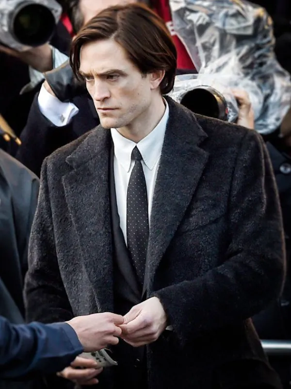 Asal Vision Men Coats | Robert Pattinson The Batman 2022 Wool Coat Black