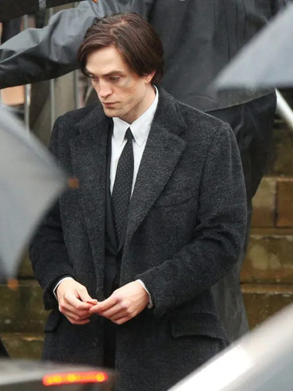 Asal Vision Men Coats | Robert Pattinson The Batman 2022 Wool Coat Black