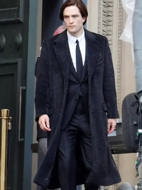 Asal Vision Men Coats | Robert Pattinson The Batman 2022 Wool Coat Black