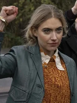 Asal Vision Women Coats | Leather Jackets | Rose’s War 2024 Rose Dugdale Leather Coat Dark Green