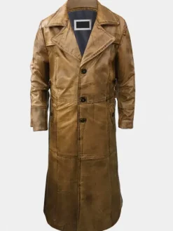 Asal Vision Leather Coats | Trench Coats | Russell Distressed Trench Coat Distressed Brown