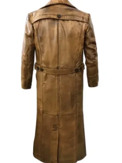 Asal Vision Leather Coats | Trench Coats | Russell Distressed Trench Coat Distressed Brown