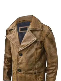Asal Vision Leather Coats | Trench Coats | Russell Distressed Trench Coat Distressed Brown