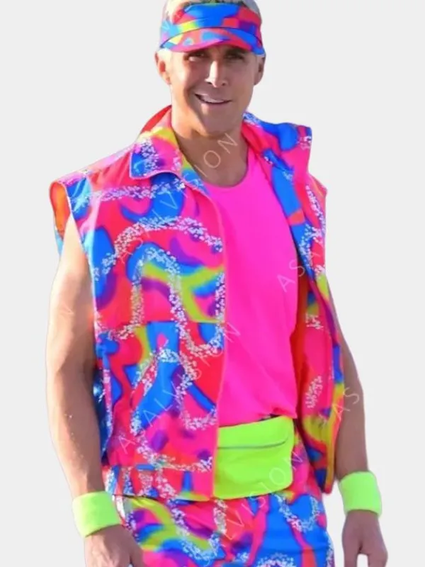 Asal Vision Vests | Ryan Gosling Barbie 2023 Rainbow Vest Multicolor Print Design