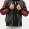 Asal Vision Black Jackets | Bomber Jackets | Ryan Gosling Miami Vice Stunt Team Jacket Black And Burgundy