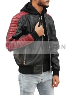 Asal Vision Black Jackets | Bomber Jackets | Ryan Gosling Miami Vice Stunt Team Jacket Black And Burgundy