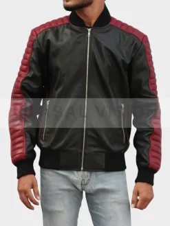 Asal Vision Black Jackets | Bomber Jackets | Ryan Gosling Miami Vice Stunt Team Jacket Black And Burgundy