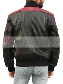 Asal Vision Black Jackets | Bomber Jackets | Ryan Gosling Miami Vice Stunt Team Jacket Black And Burgundy